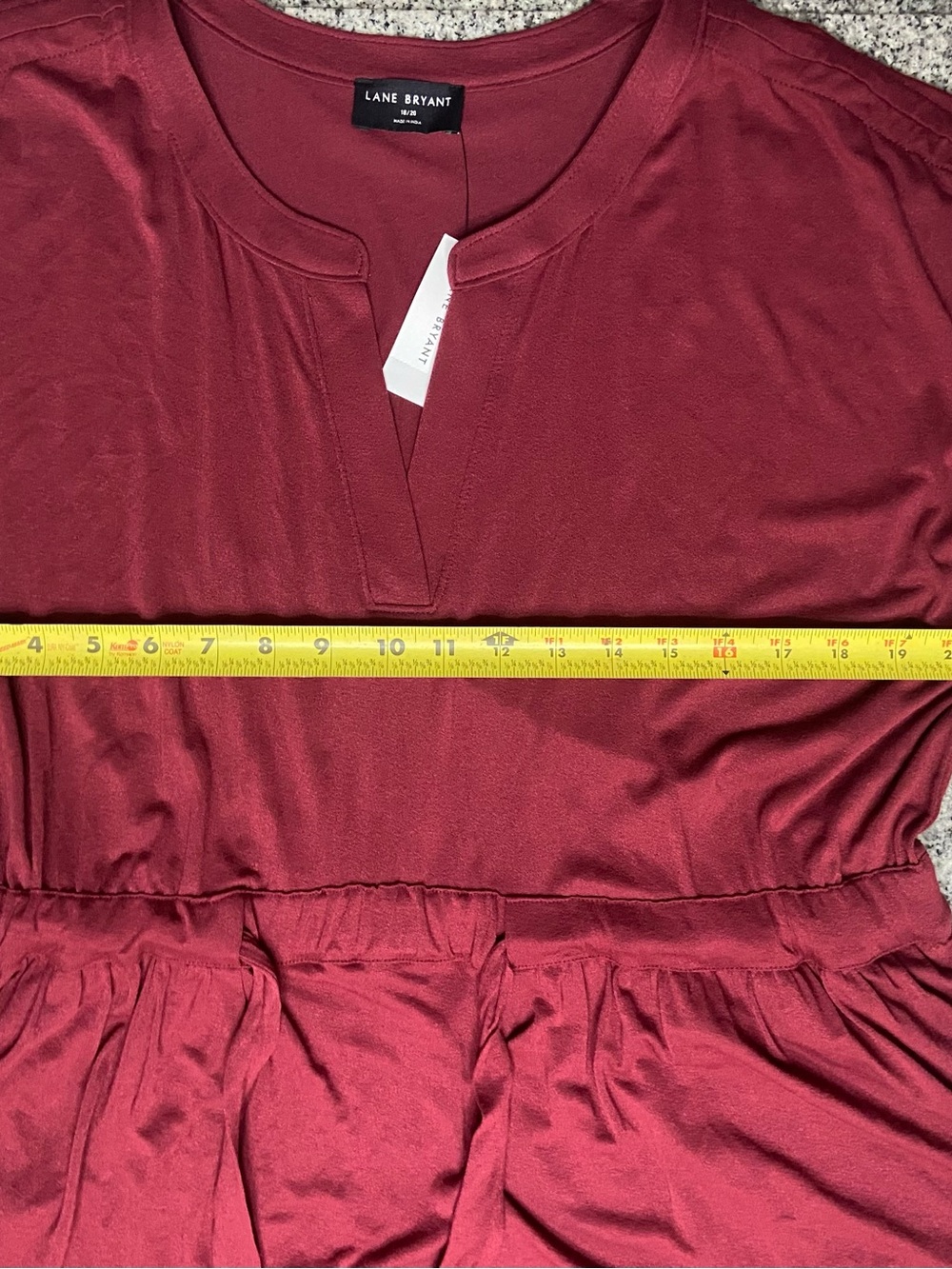 NWT Lane Bryant Plus Size 18/20 Burgundy Tiered MIDI Dress W/Tie Waist & Pockets - Picture 15 of 17